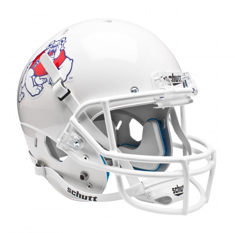 Fresno State White Replica Full Size Helmet by Schutt Sports Memorabilia!