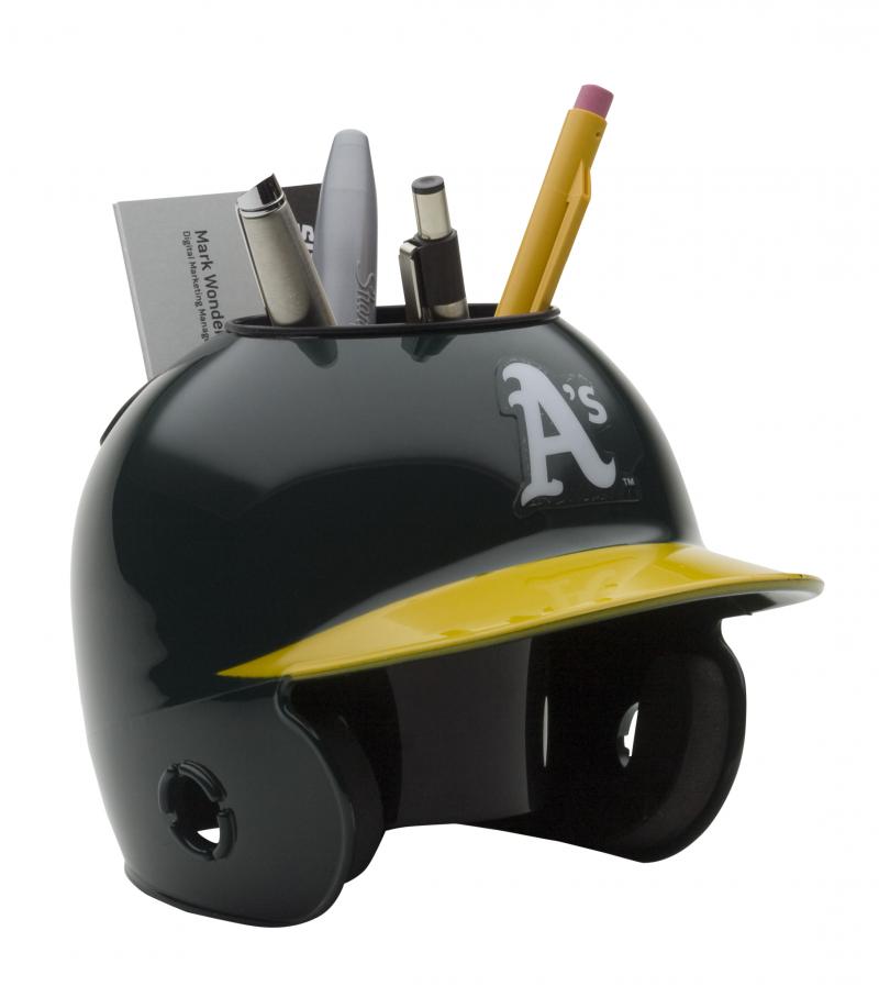 Oakland Athletics Mini Batting Helmet Desk Caddy Sports Memorabilia!