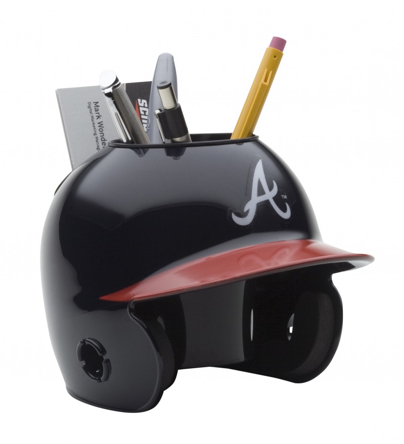 Atlanta Braves Mini Batting Helmet Desk Caddy Sports Memorabilia!