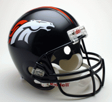 Denver Broncos Helmet 1997-Present Deluxe Replica Full Size by Riddell