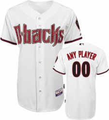 Arizona Diamondbacks Authentic Home White Baseball Jersey by Majestic Image