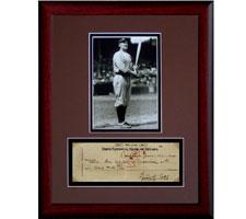 Ty Cobb Detroit Tigers Framed Repligraph Picture #6507 with replica of signed check Image