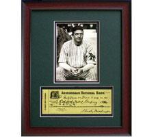 Christy Mathewson New York Yankees Framed Repligraph Photo #6508 with replica of signed check Image