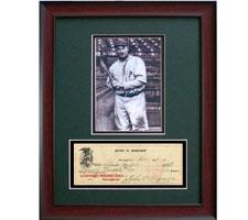 Honus Wagner New York Yankees Framed Repligraph Photo #6509 with replica of signed check Image