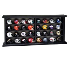 32 Piece NFL Pocket Pro Helmet Set in Black Wood Display by Riddell