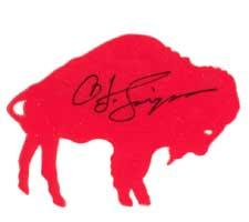 OJ Simpson Autographed Buffalo Bills Decal Image