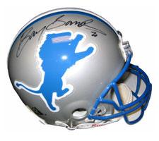 Barry Sanders Autographed Detroit Lions Throwback Pro Line Helmet by Riddell