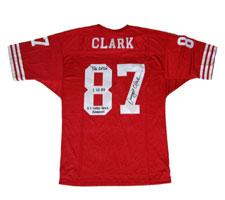 Dwight Clark San Francisco 49ers Red Jersey Signed "5XSB Champion & The Catch 1-