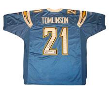 LaDainian Tomlinson Autographed Jersey Authentic San Diego Chargers by Reebok signed with "31 TD's, 2 Passing, MVP" Image