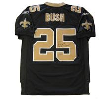 Reggie Bush Autographed New Orleans Saints Gold Authentic Jersey by Reebok Image