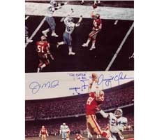 dwight clark the catch joe montana autographed photo