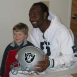 NSD Justin Hemphill gets his helmet autographed by Jerry Rice