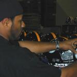 Jerome Bettis signing Pro Line helmets for National Sports Distributors