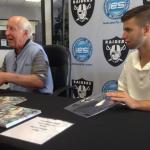 Fred Biletnikoff and Tyler Hemphill of National Sports Distributors