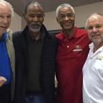 John Brodie, Jimmy Johnson, Gene Washington with NSD Rob Hemphill