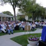 A great crowd enjoys Joe Montana at the Govenor's Mansion in Nevada