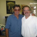 Joe Namath and NSD President Rob Hemphill after finishing an autograph session