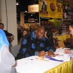Magic Johnson autographing for National Sports Distributors