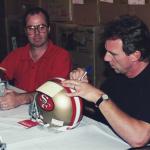 Joe Montana autographs "I left my heart in San Francisco" for National Sports Distributors