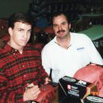 Rookie Peyton Manning with Rob Hemphill of National Sports Distributors