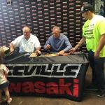 NSD President Rob Hemphill with Joe Montana at Kawasaki Event