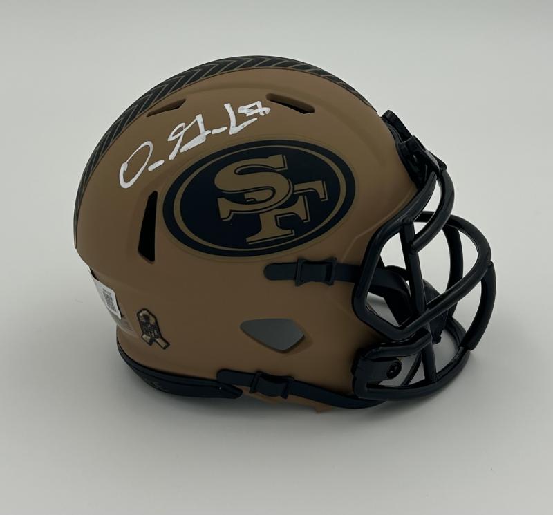 Dre Greenlaw Autographed 49ers Salute to Service Mini Helmet | Sports ...