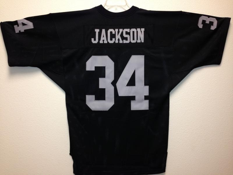 Bo Jackson Authentic Oakland Raiders Old Style Jersey, Black, size 