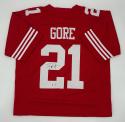 Frank Gore Autographed 49ers Custom Red Jersey  