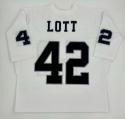 Ronnie Lott Authentic Oakland Raiders Old Style Jersey, White, size 48