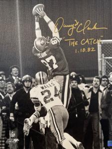  Dwight Clark San Francisco 49ers Autographed Canvas Photo