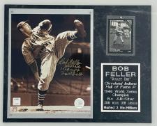 Bob Feller Autographed Plaque