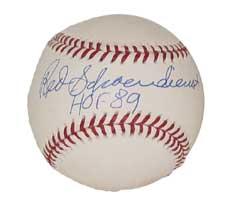 Red Shoendienst Autographed Baseball Rawlings Official National League (RON) sig