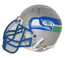 Rick Mirer Autographed Seattle Seahawks Throwback Authentic Mini Helmet by Riddell Image