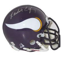 Randall Cunningham Autographed Minnesota Vikings Throwback Authentic Mini Helmet by Riddell Image