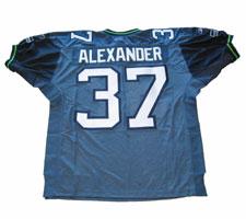 Shaun Alexander Authentic Seahawks Jersey by Reebok Blue size 48, #37