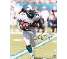 Ricky Williams Miami Dolphins Autographed Photo 16x20 #1108 Run Right White Image