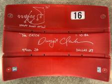 Dwight Clark Autographed Seatback Red Signed in Silver