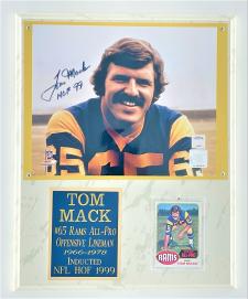 Tom Mack Autographed Plaque