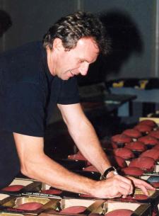 Joe Montana Signing Footballs at NSD