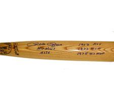 Pete Rose  Autographed Louisville Slugger Natural Bat signed "Hit King, 63ROY, 7